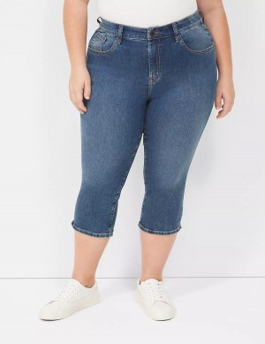 Women Lane Bryant Signature Fit High-Rise Pedal Jeans Dark Blue | GSK2947WP