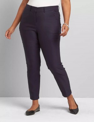 Women Lane Bryant Slim Ankle 4-Season Pants Blue | WJG5853FQ