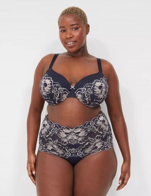 Women Lane Bryant Smooth Lightly Lined Full Coverage With Lace Bralettes Blue | OSA9841VW