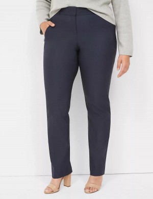 Women Lane Bryant Straight Leg 4-Season Pants Blue | XNA656UJ