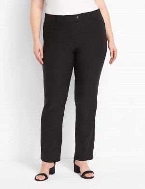 Women Lane Bryant Straight Leg 4-Season Pants Black | BNY6470PV