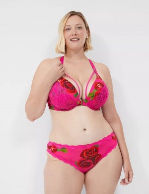 Women Lane Bryant Strappy-Back Tanga Briefs Rose Fuchsia | TYM6016NG