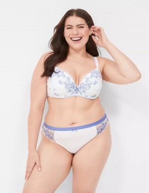 Women Lane Bryant Stretch Lace Thong Panty White | SHH4612VX