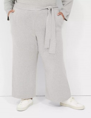 Women Lane Bryant Sweater Pull-On Pants Light Grey | GSB802FC