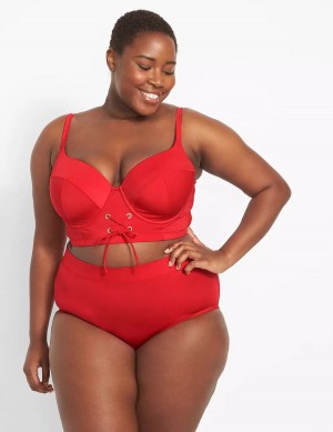 Women Lane Bryant Swim Briefs Red | FJE3554EY