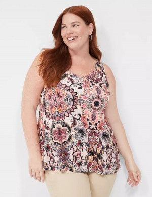 Women Lane Bryant Swing V-Neck Tank Top Multicolor | JFF6987MD