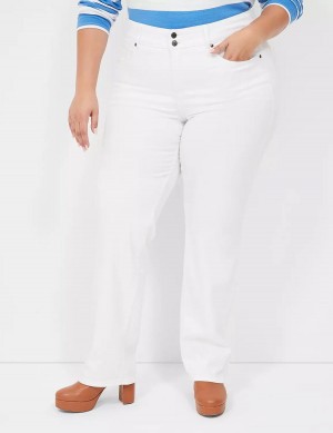 Women Lane Bryant Tighter Tummy Fit High-Rise Straight Jeans White | DBM4615YS