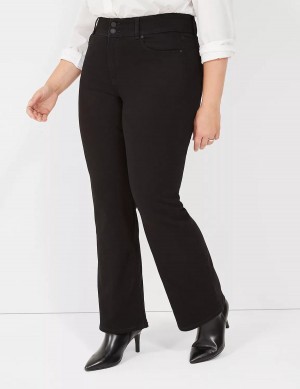 Women Lane Bryant Tighter Tummy High-Rise Boot Jeans Black | EGC8635LN