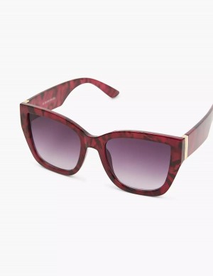 Women Lane Bryant Wine Cateye Sunglasses Burgundy | TZZ9043BA