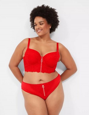 Women Lane Bryant Zip-Front French Briefs Red | IFQ5862KC