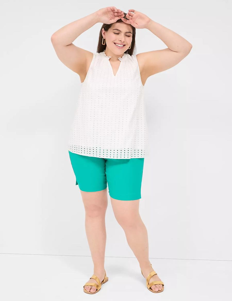 Women Lane Bryant 4-Season Bermuda Shorts Light Turquoise | FZS1390ZN