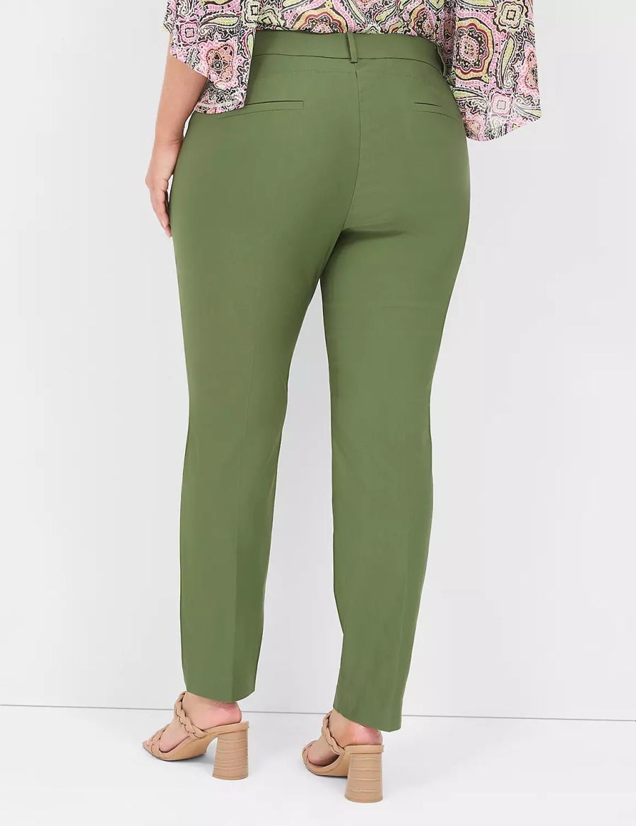 Women Lane Bryant 4-Season Slim Ankle Pants Brown Green | CJP1289UY