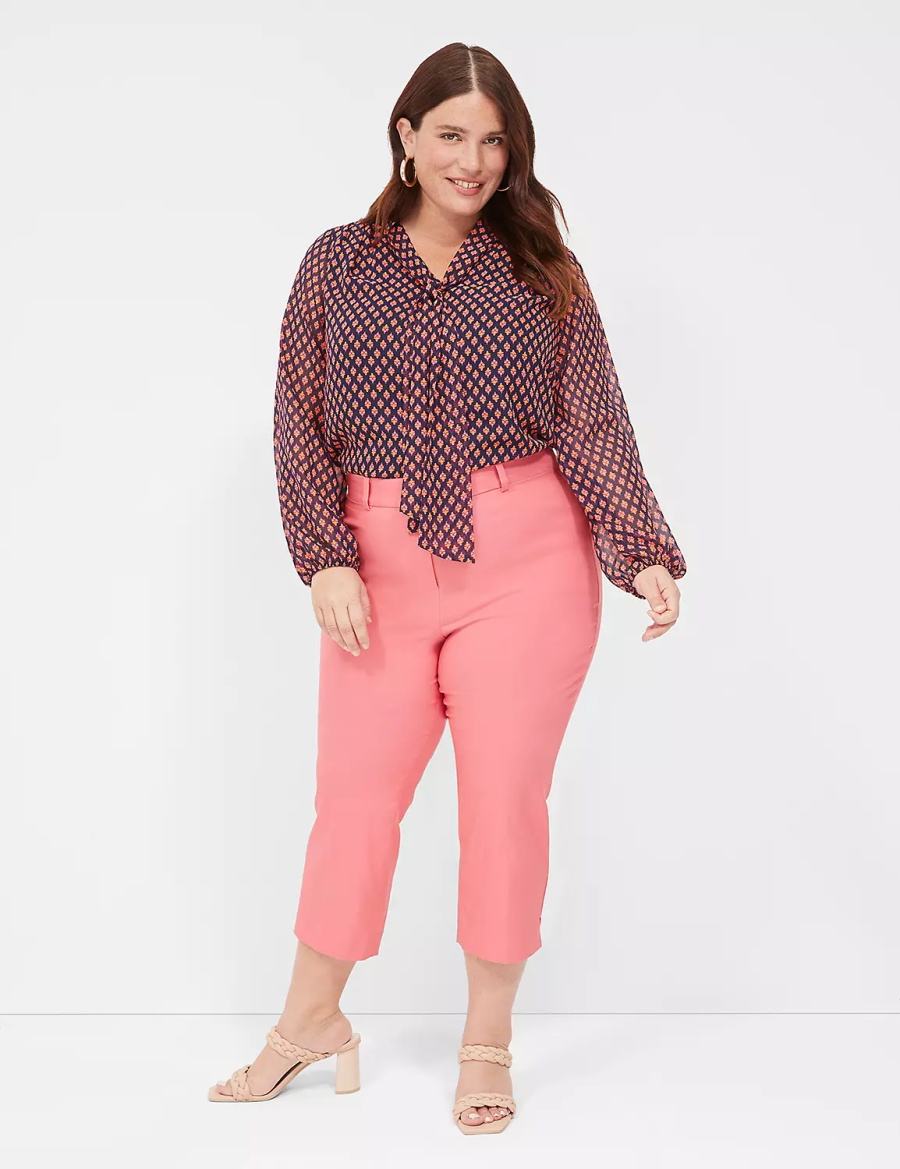 Women Lane Bryant 4-Season Slim Capri Pants Coral | WMF4860MP