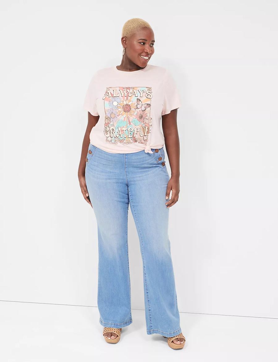 Women Lane Bryant Always Grateful Graphic Tee T Shirts Pink | YNX8260BQ