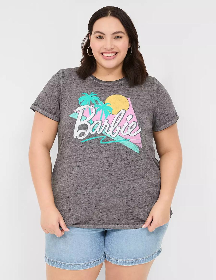 Women Lane Bryant Barbie Graphic Tee T Shirts Grey | YXO7613FT