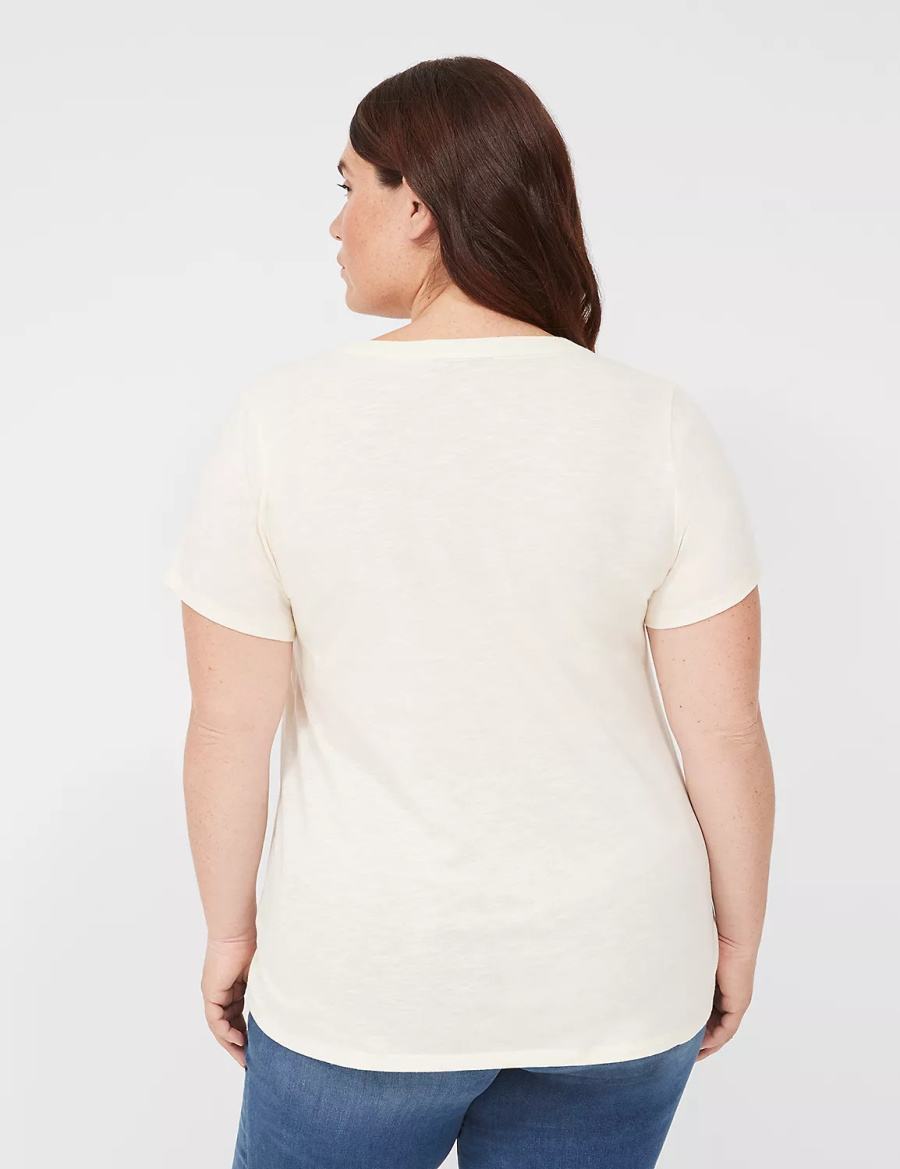 Women Lane Bryant Better Late Than Never Graphic Tee T Shirts White | SEH9214SJ