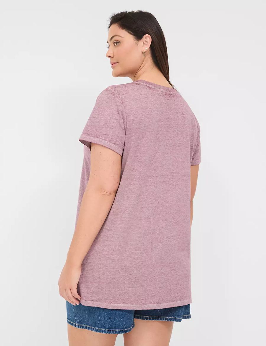 Women Lane Bryant Blessed Graphic Tee T Shirts Deep Purple | ZXN168SX