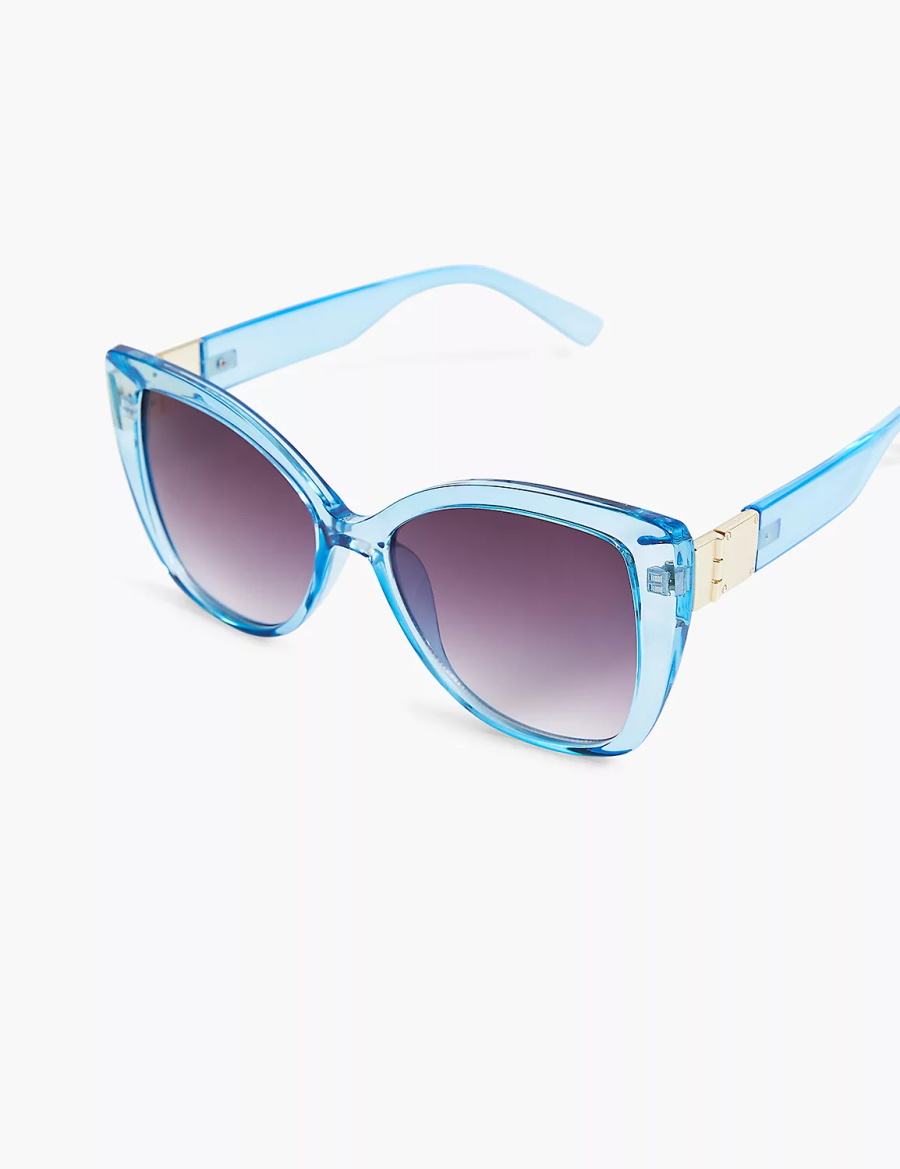 Women Lane Bryant Blue Cateye Sunglasses Blue | MTG1250CQ