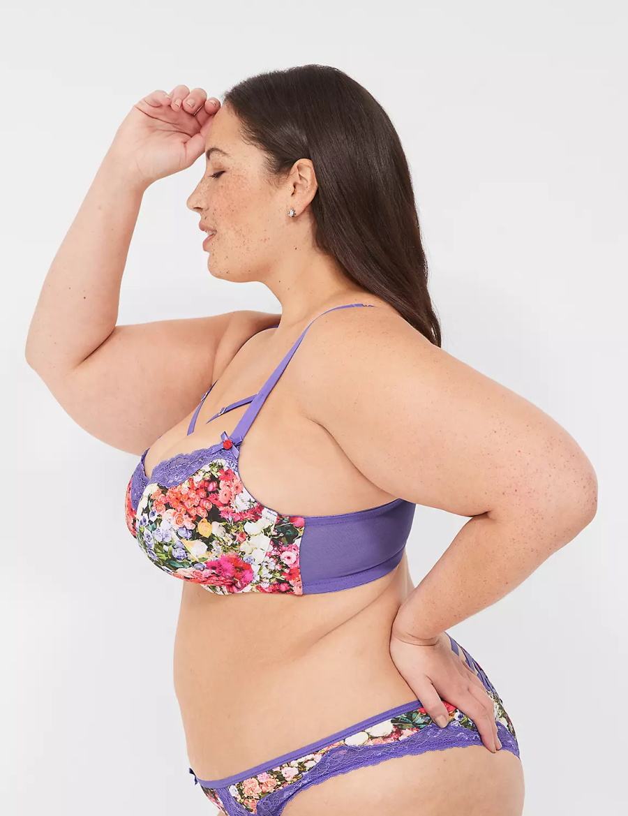 Women Lane Bryant Boost Balconette Bra Purple Multicolor | ZRH136HH