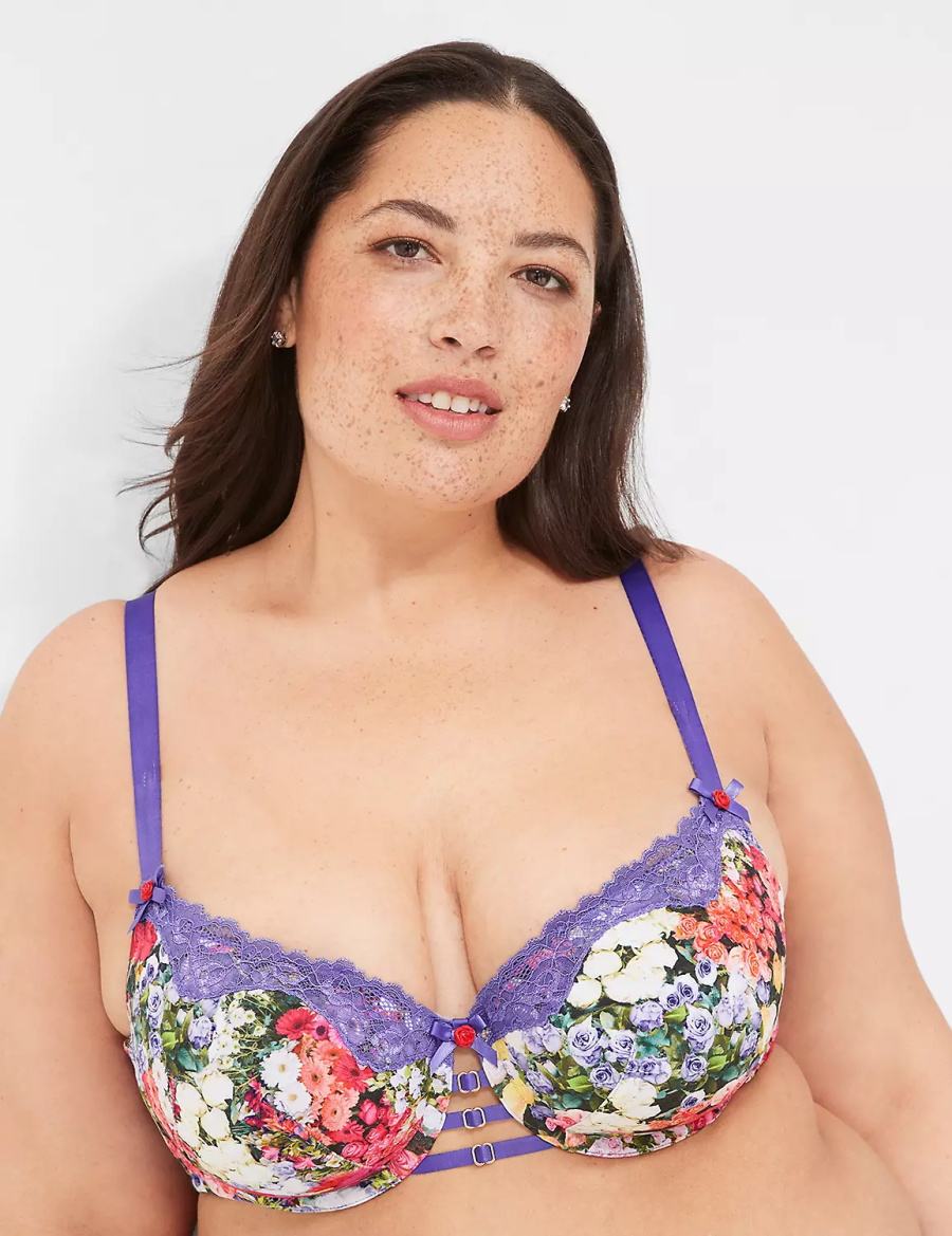 Women Lane Bryant Boost Balconette Bra Purple Multicolor | ZRH136HH