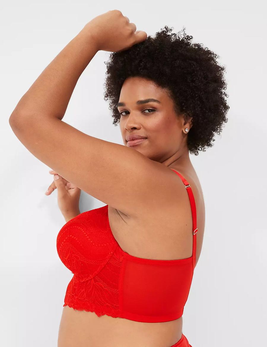 Women Lane Bryant Boost Longline Balconette Bra Red | HEJ441QY