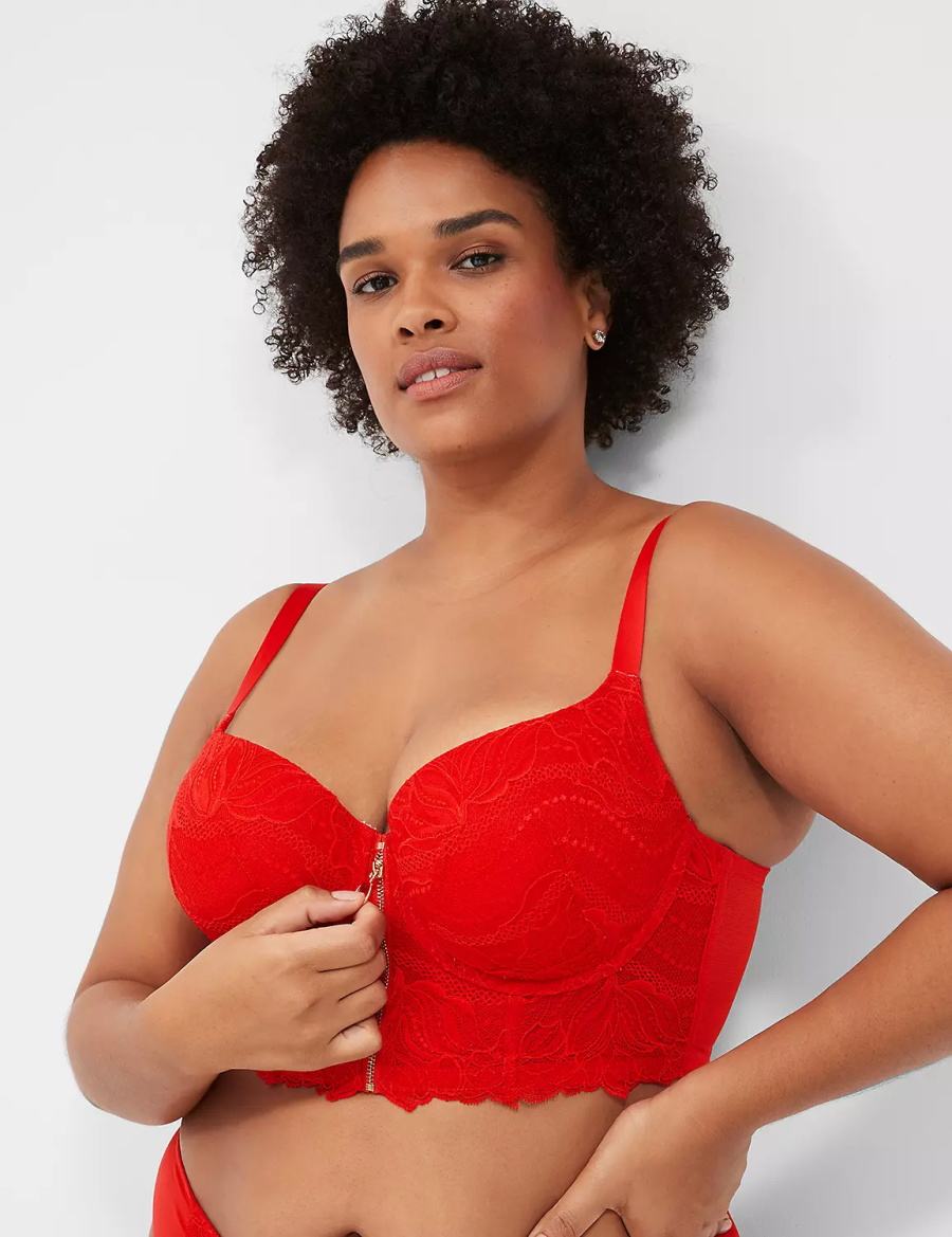 Women Lane Bryant Boost Longline Balconette Bra Red | HEJ441QY