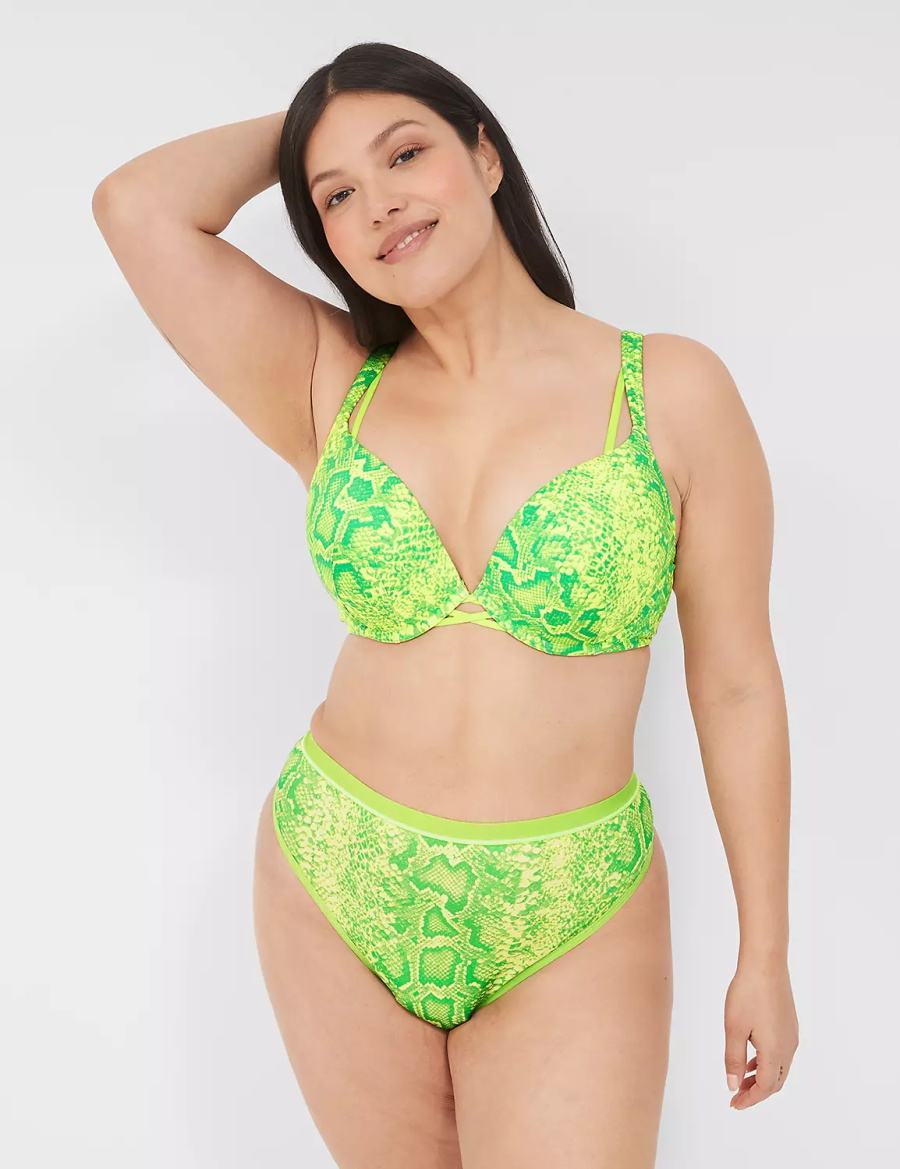 Women Lane Bryant Boost Plunge Bralettes Light Green | NJW4461WF