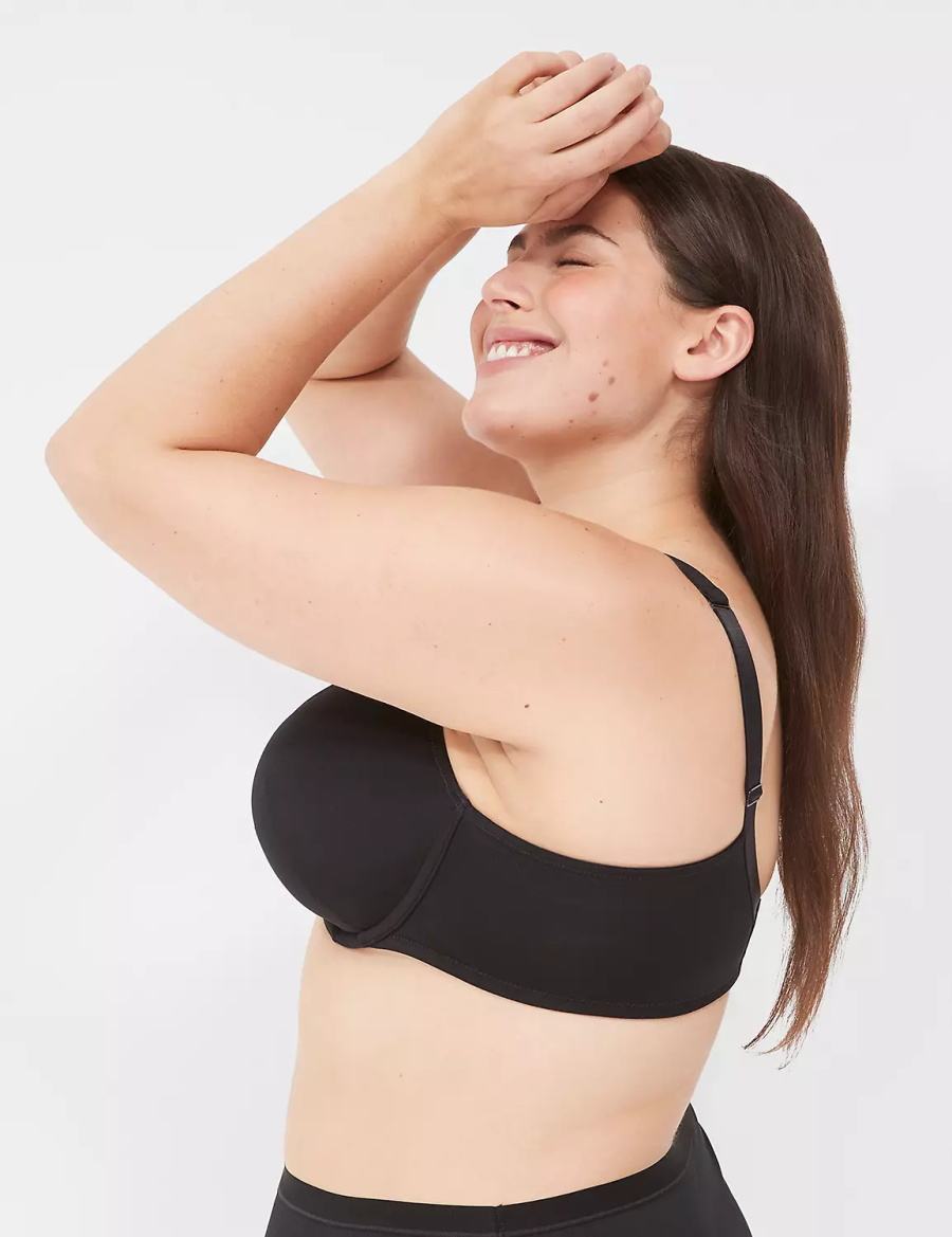 Women Lane Bryant Boost Plunge Bralettes Black | FIE5184JG