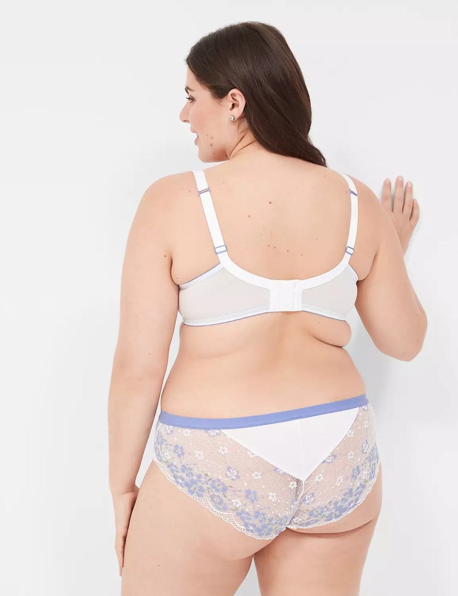 Women Lane Bryant Boost Plunge With Lace Bralettes White | YKW1097TM