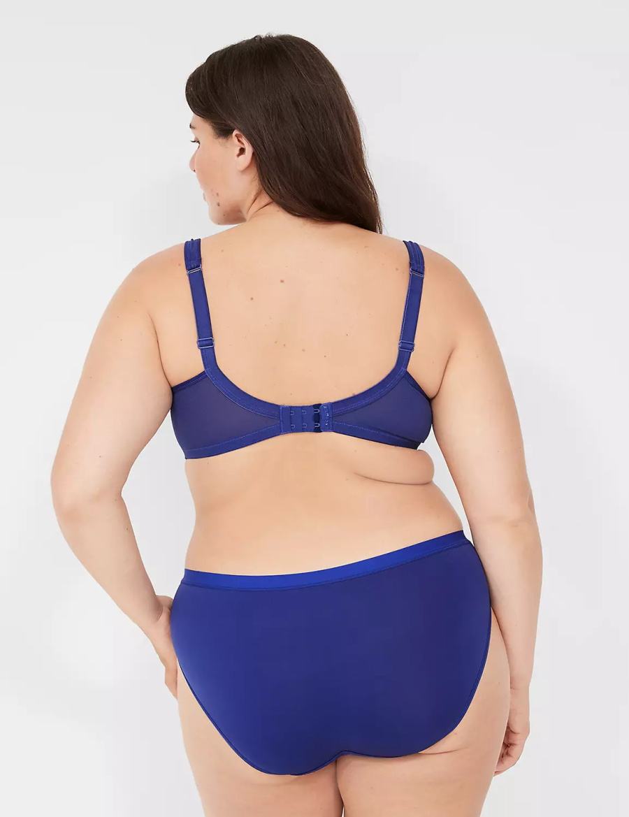 Women Lane Bryant Boost Plunge With Lace Bralettes Blue | ZBP6279KX