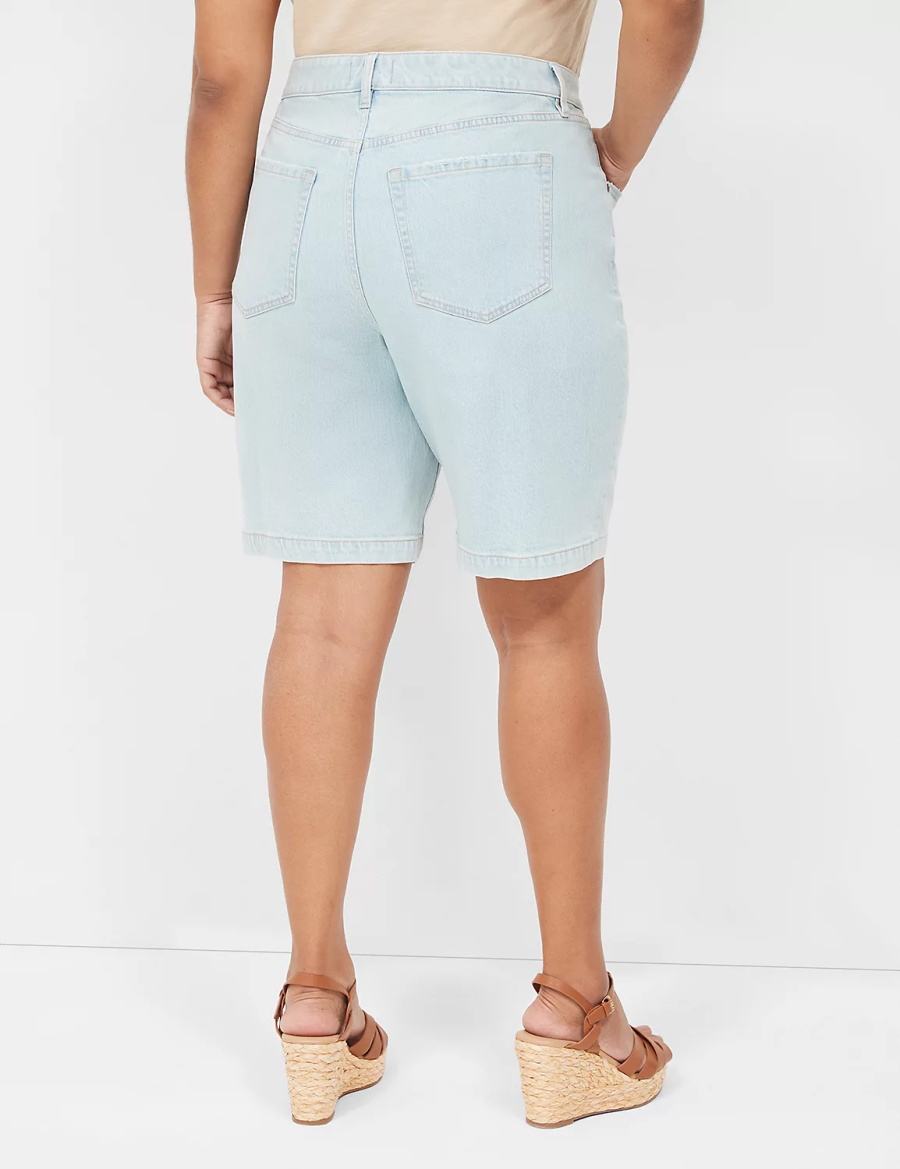 Women Lane Bryant Boyfriend Fit Bermuda Jean Shorts Light Blue | TLM698HP