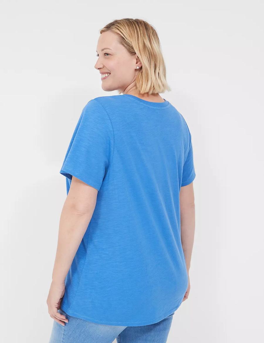 Women Lane Bryant Cities Graphic Tee T Shirts Blue | WOD7152RW