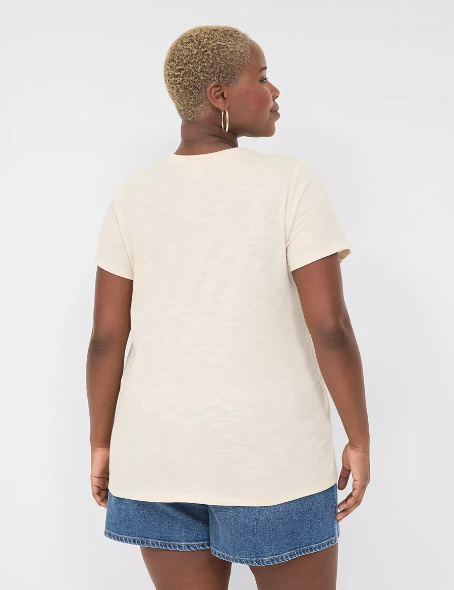 Women Lane Bryant Coca-Cola Graphic Tee T Shirts Cream White | VOZ3366WZ