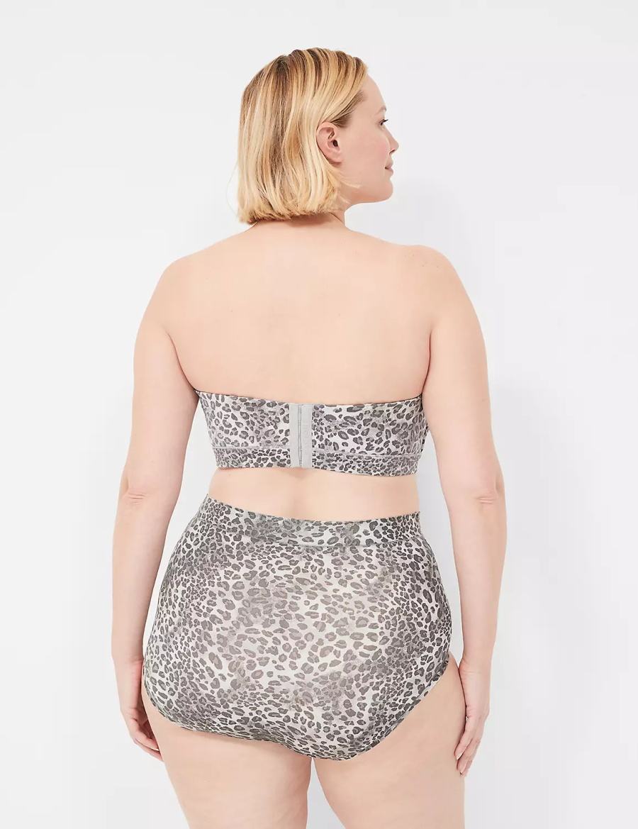 Women Lane Bryant Comfort Bliss High-Waist Briefs Brown Black White | KNV184YO