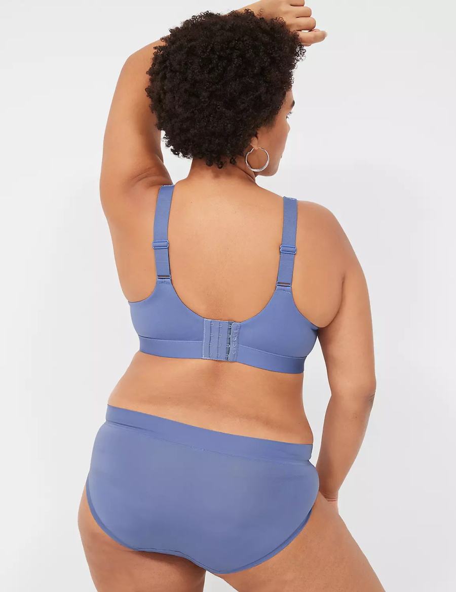 Women Lane Bryant Comfort Bliss Lightly Lined Plunge Bralettes Blue | BRD79100DP