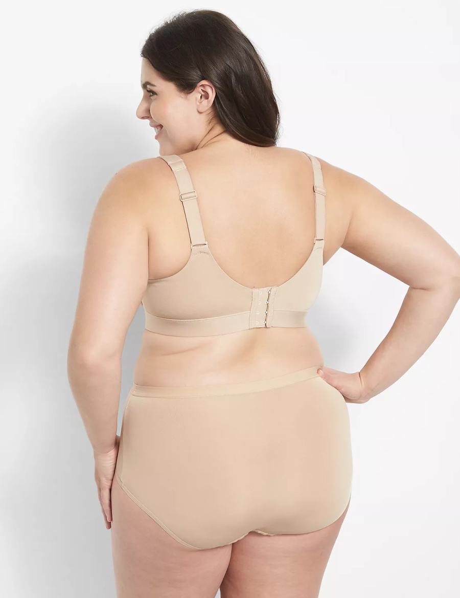 Women Lane Bryant Comfort Bliss Lightly Lined Full Coverage Bralettes Beige | CTX6016JN