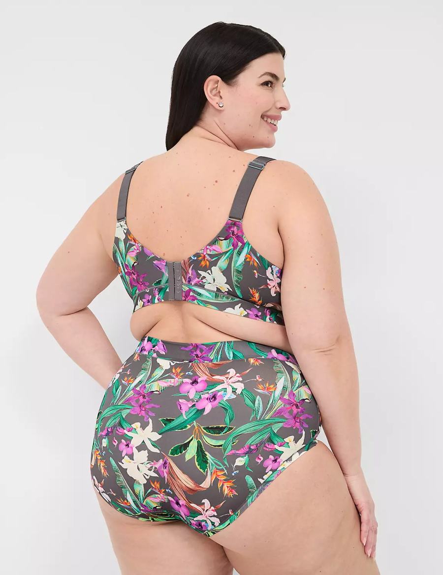 Women Lane Bryant Comfort Bliss Lightly Lined Full Coverage Bralettes Green Multicolor | ZCZ9517YE