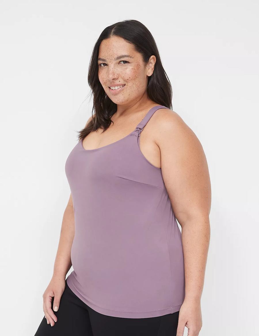 Women Lane Bryant Comfort Bliss Nursing Cami Bralettes Purple | OZY187BV