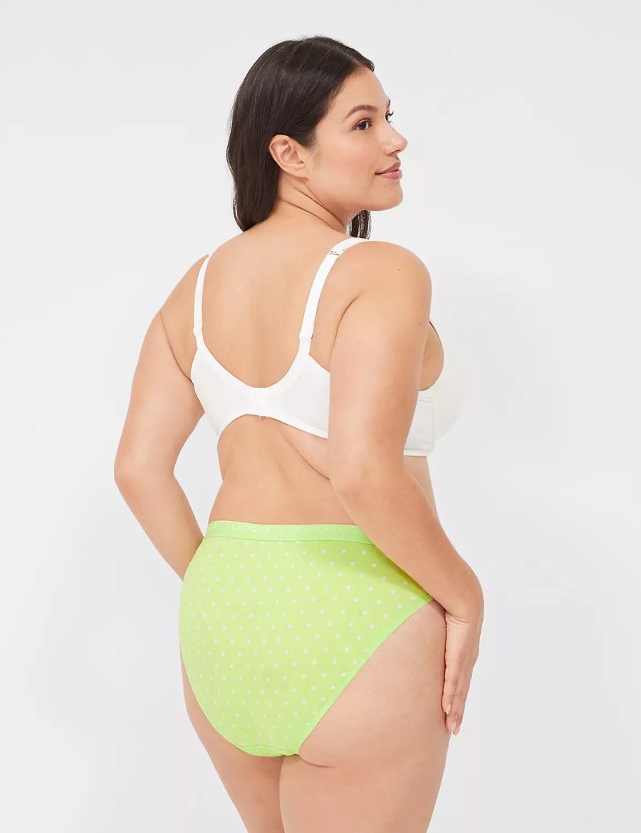 Women Lane Bryant Cotton French Cut Briefs Green | KAI1990HM