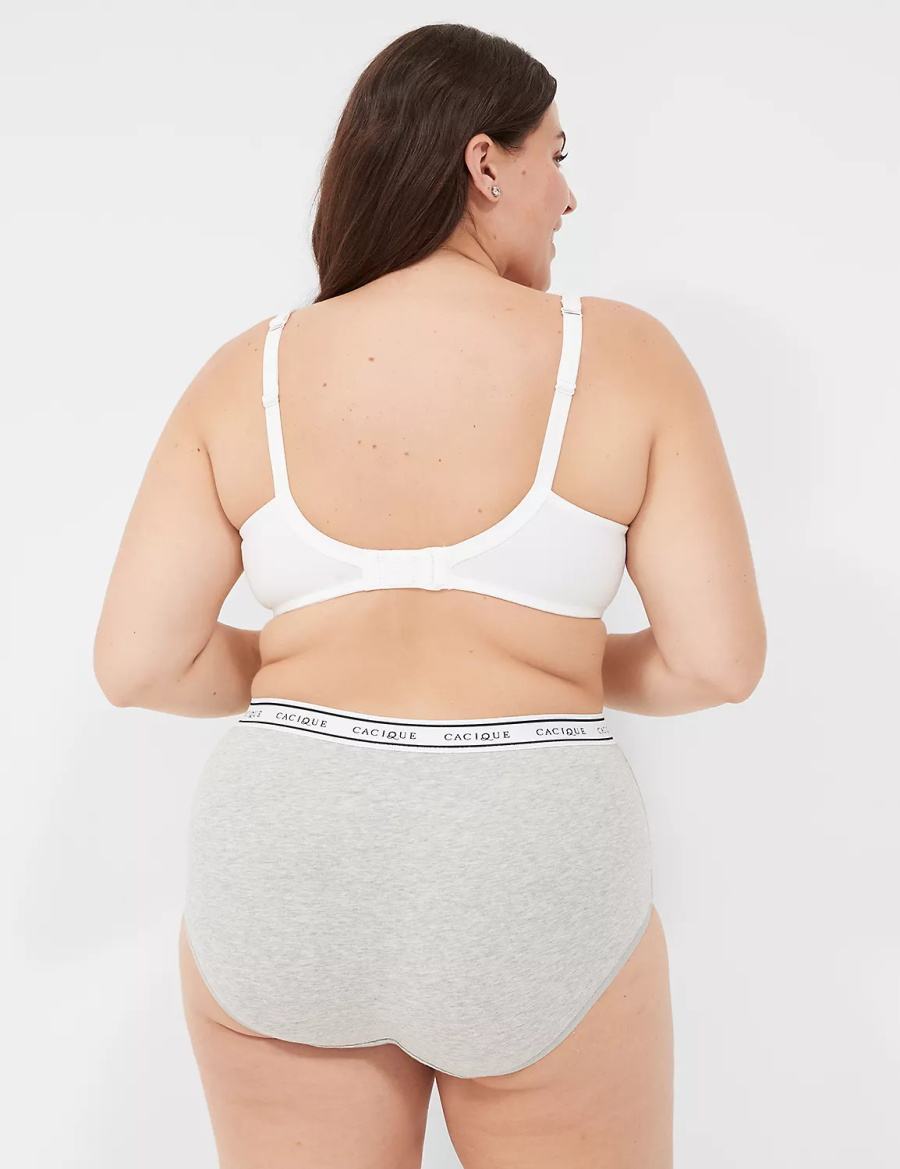 Women Lane Bryant Cotton Full With Wide Waistband Briefs Grey | FIX2776NL