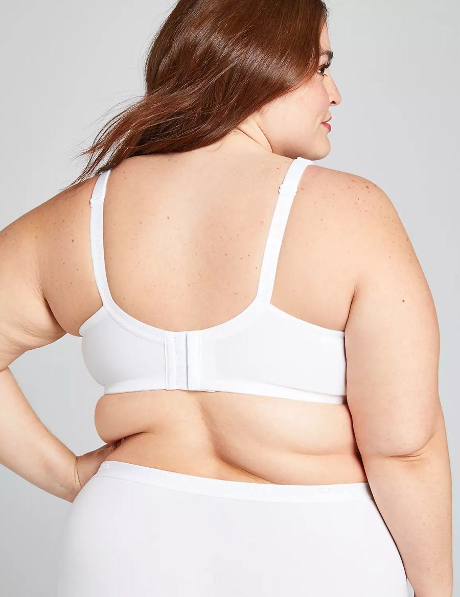 Women Lane Bryant Cotton Lightly Lined Full Coverage Bralettes White | KTN4388JF