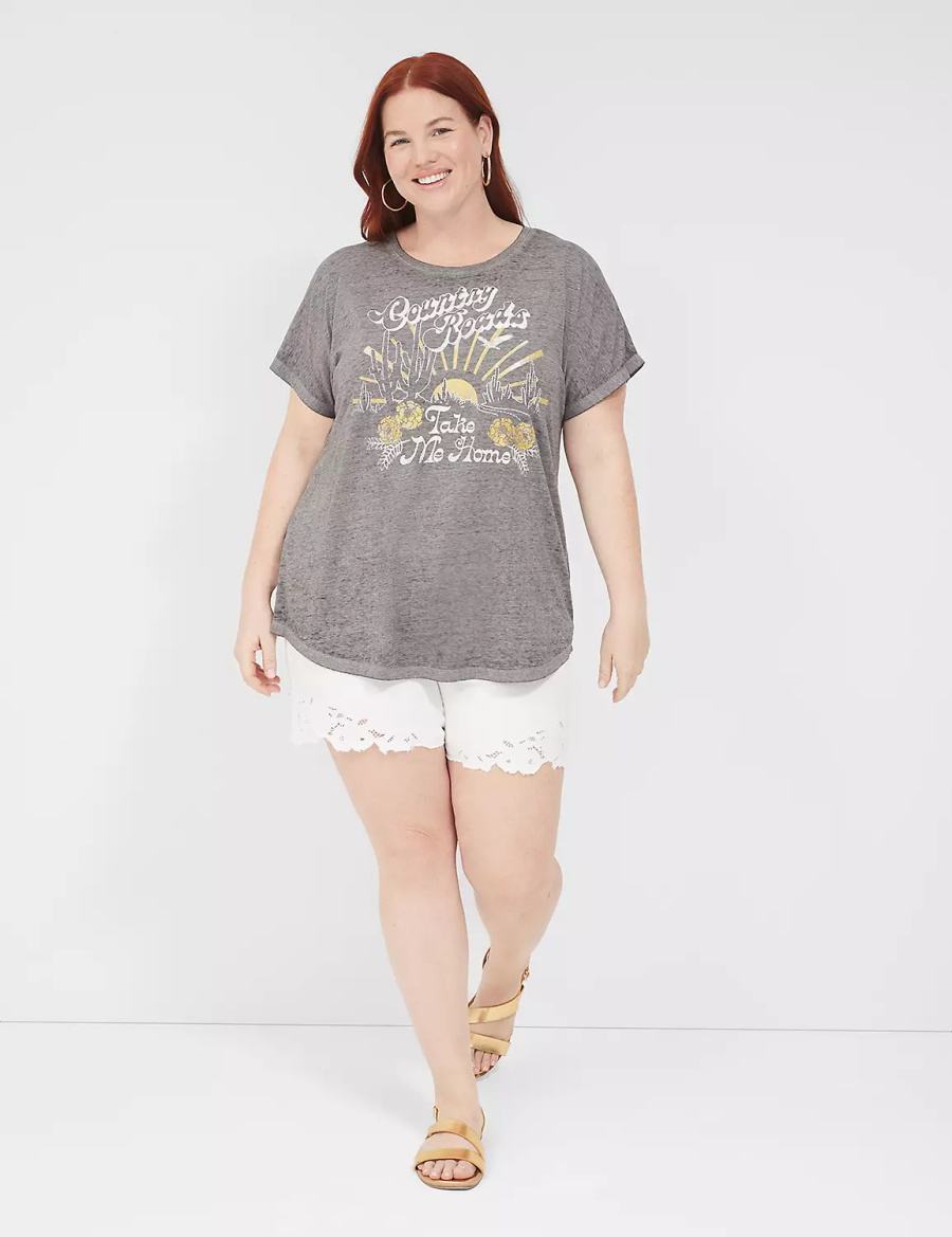 Women Lane Bryant Country Roads Take Me Home Graphic Tee T Shirts Grey | PZF166YR