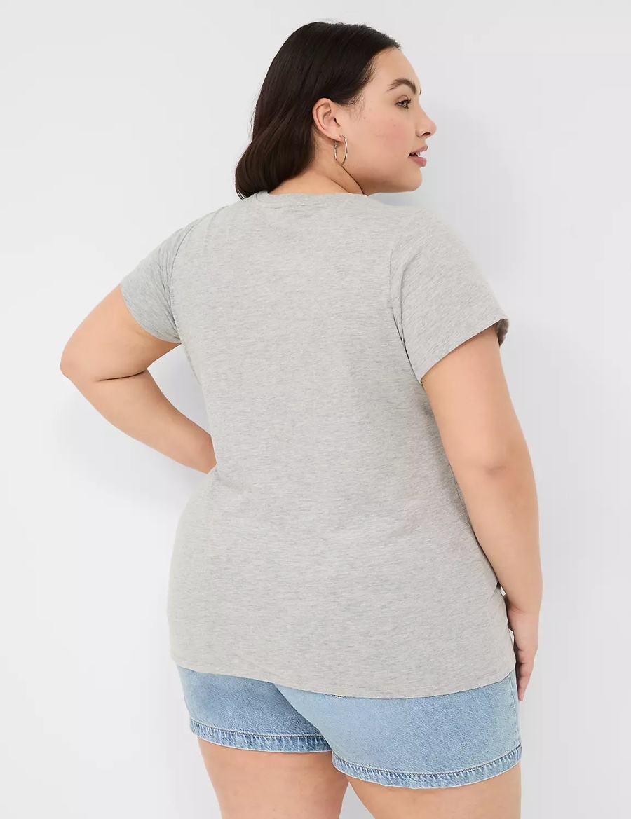 Women Lane Bryant Country Vibes Graphic Tee T Shirts Light Grey | LTG4923VV