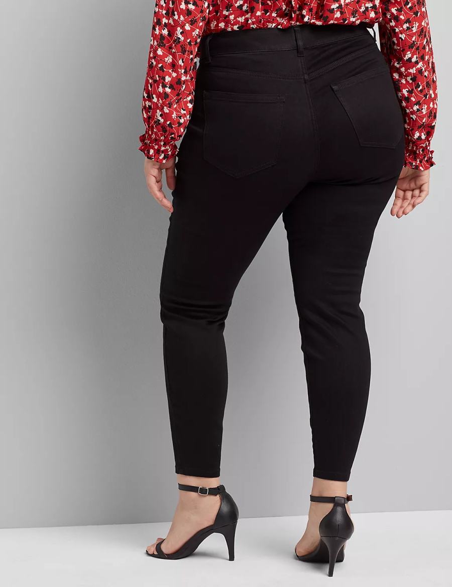 Women Lane Bryant Curvy Fit High-Rise Skinny Jeans Black | KSH8259YQ