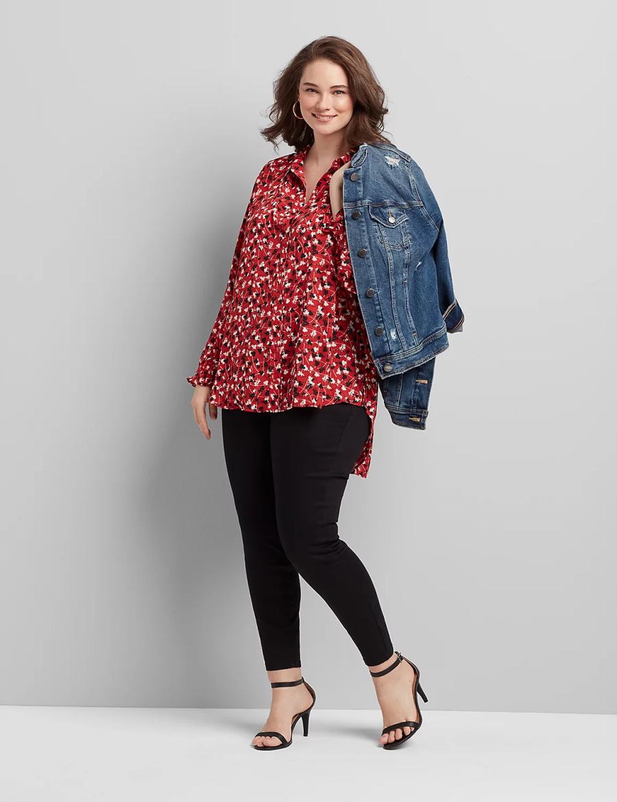 Women Lane Bryant Curvy Fit High-Rise Skinny Jeans Black | KSH8259YQ