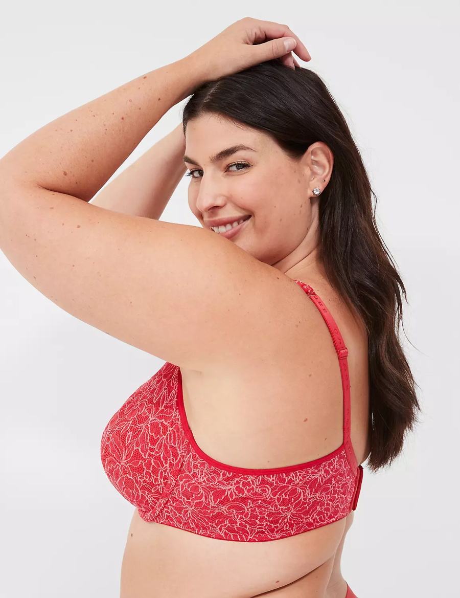 Women Lane Bryant Demi with Lace Unlined Bra Red | TMR5222DS