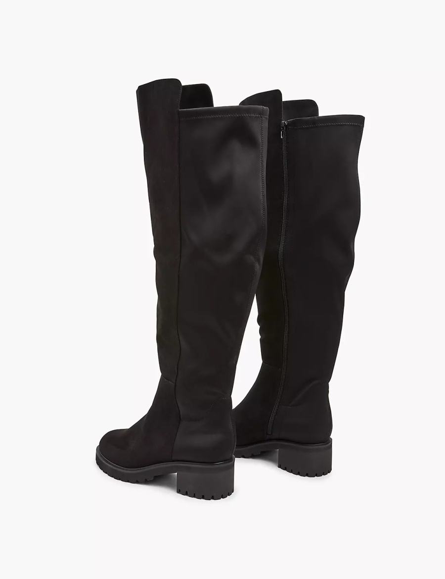 Women Lane Bryant Dream Cloud Faux-Microsuede Over-the-knee Boots Black | HCS9967WI