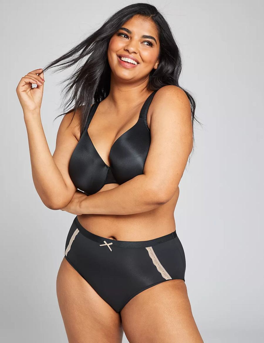 Women Lane Bryant Extra Soft Full Briefs Black | YFY6798VP