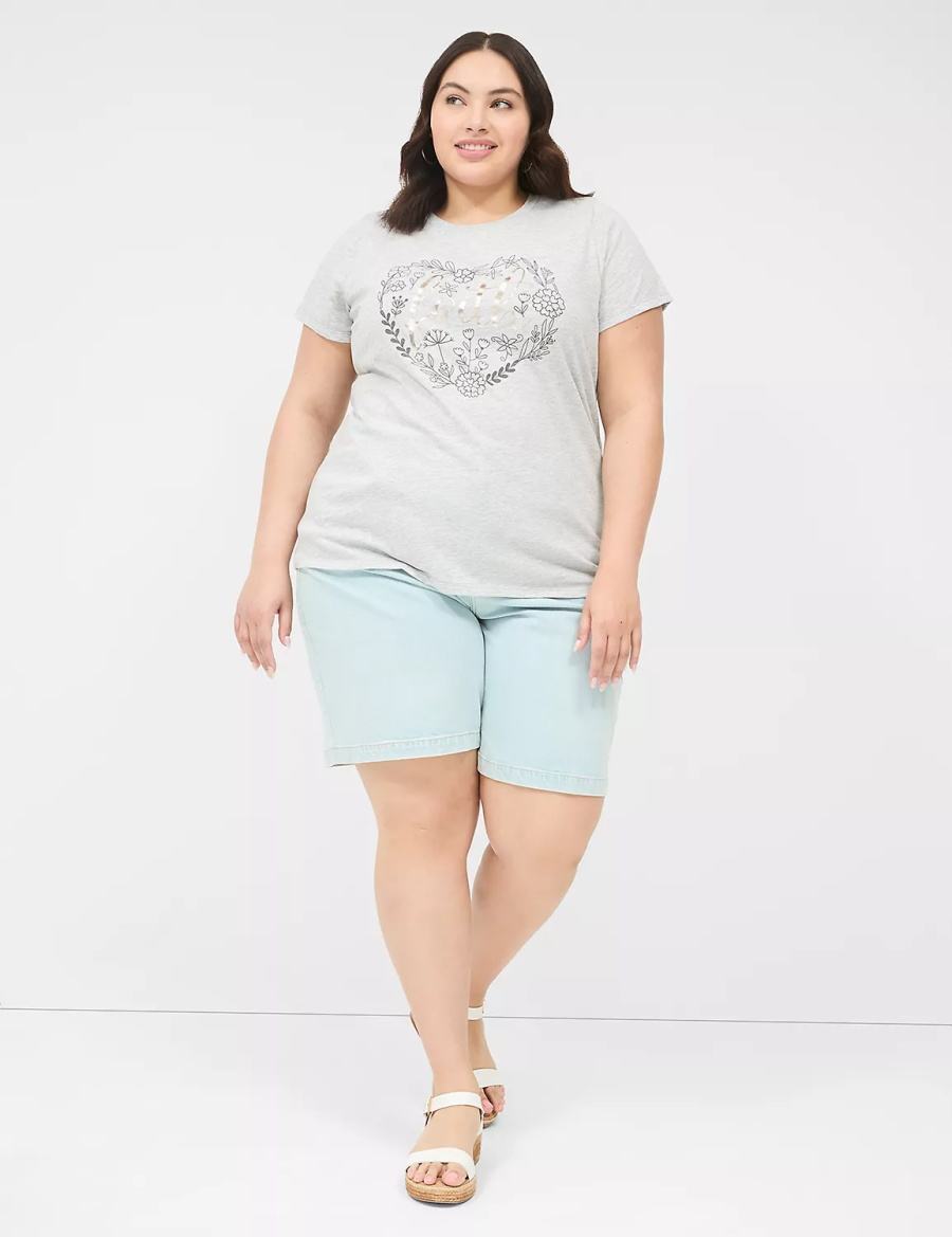 Women Lane Bryant Faith Graphic Tee Tank Top Grey | ZTO6510BL