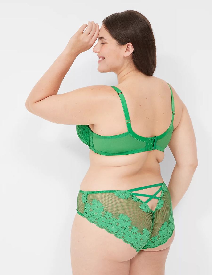 Women Lane Bryant Fishnet Lace Cheeky Panty Green | CKK3920CV